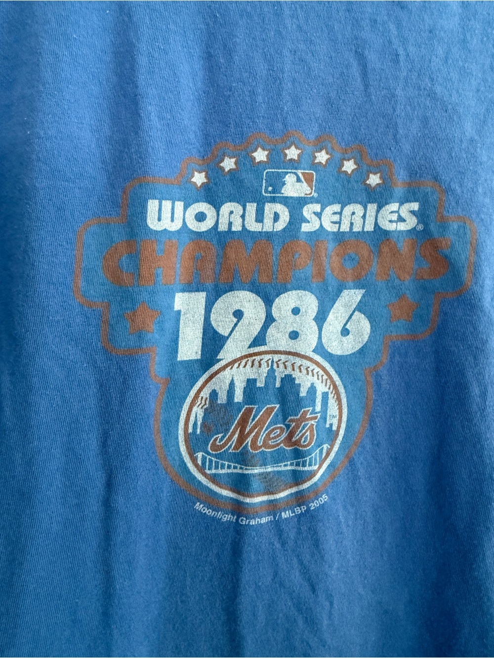 Vintage Blue Mets 1986 World Series Champions Graphic Tee